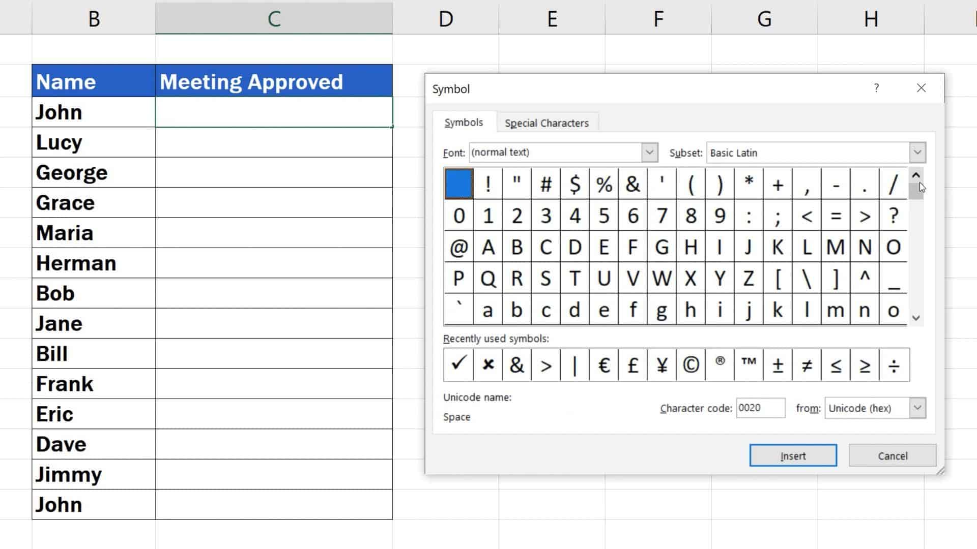 Excel Tutorial How To Insert Symbols And Special Characters In Excel ...