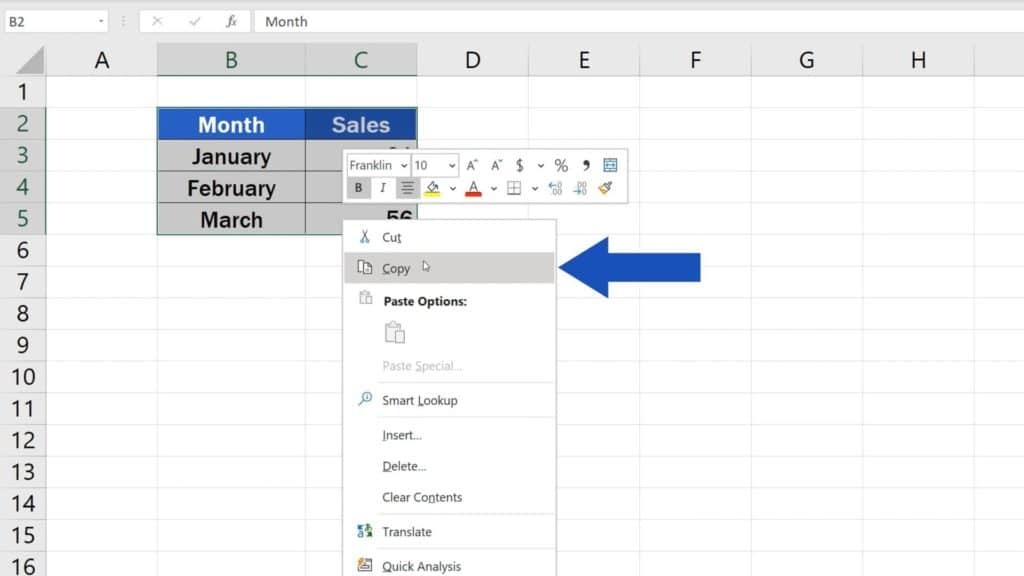 How to Switch Rows and Columns in Excel (the Easy Way) - select area with data