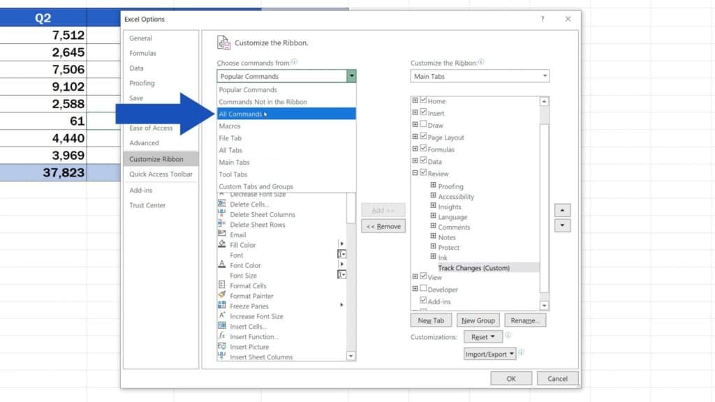 How to Track Changes in Excel - all commands