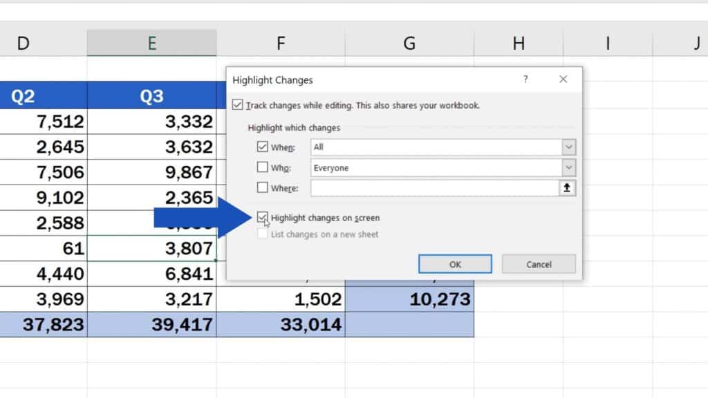 How to Track Changes in Excel - highlight changes in Excel on screen