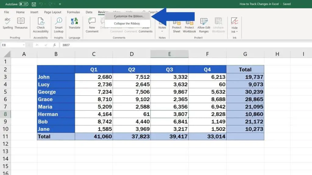 How to Track Changes in Excel - how to add option track changes