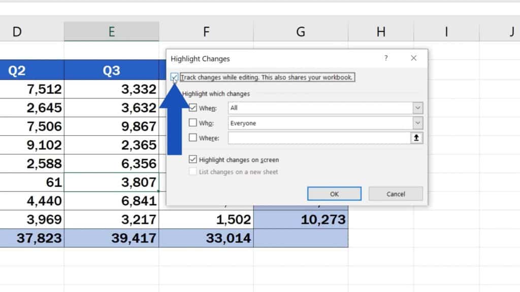How to Track Changes in Excel - how to track changes while editing