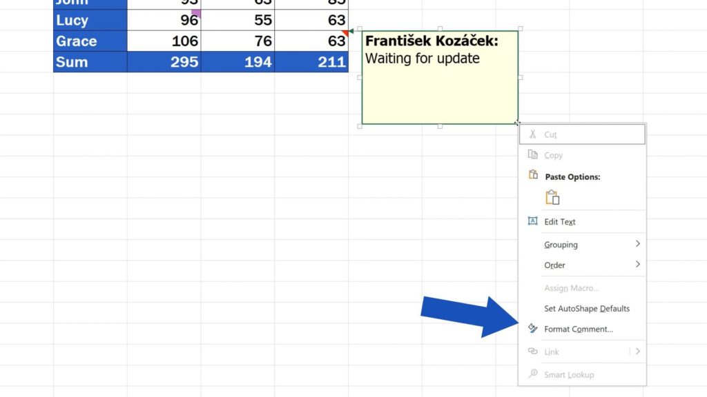 How to Insert Comment and Note in Excel - How to format comment in Excel