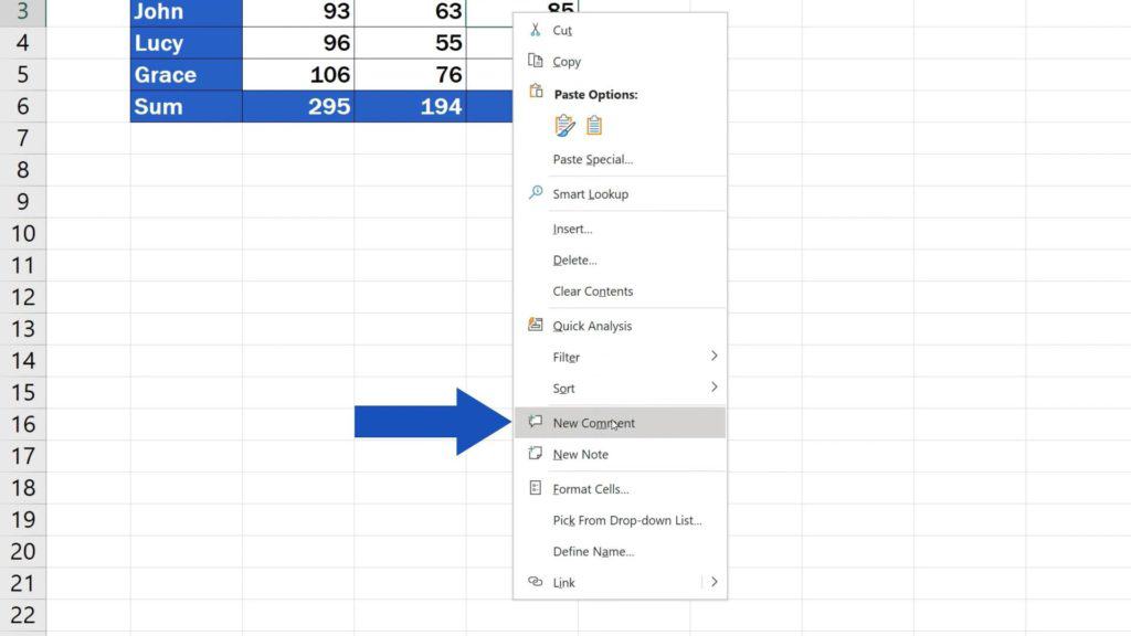 How to Insert Comment and Note in Excel - how to adde comment in Excel