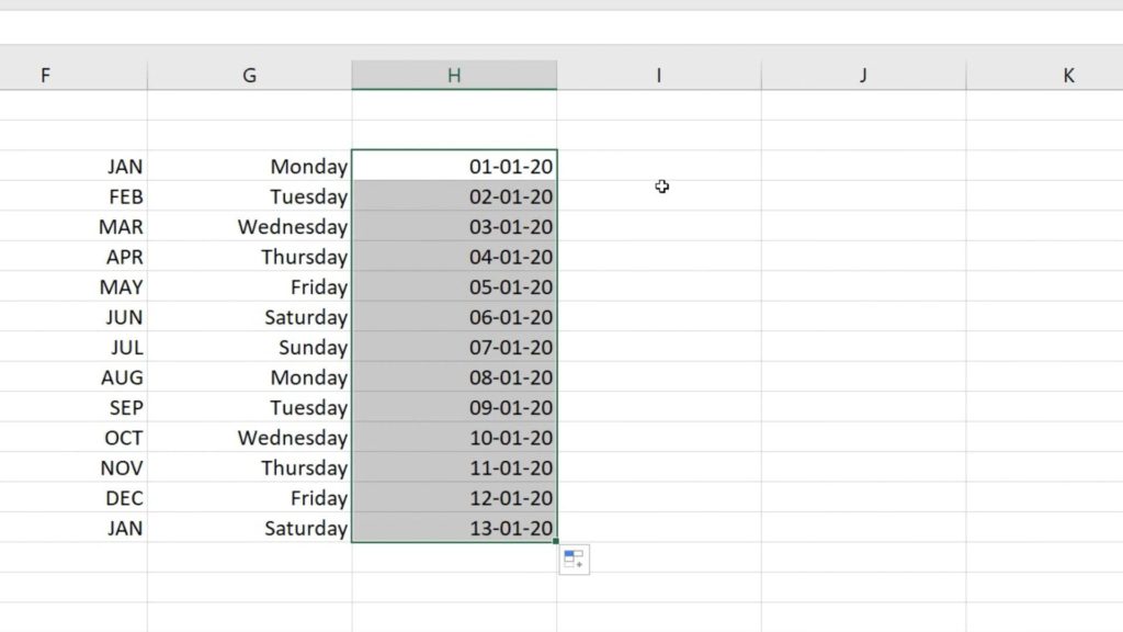 How to Use AutoFill in Excel - automatically filled dates in Excel