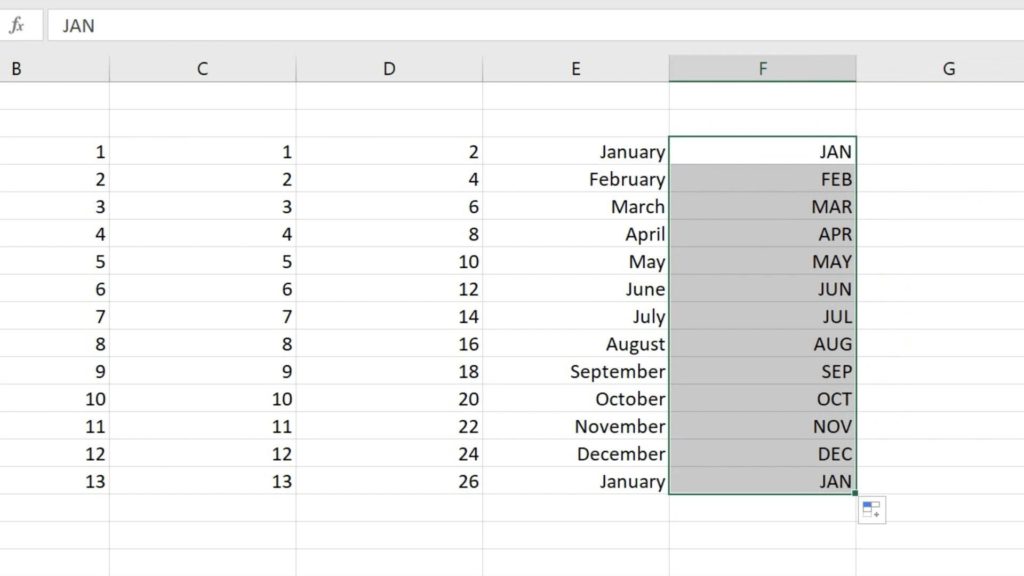 How to Use AutoFill in Excel - automatically filled names of months