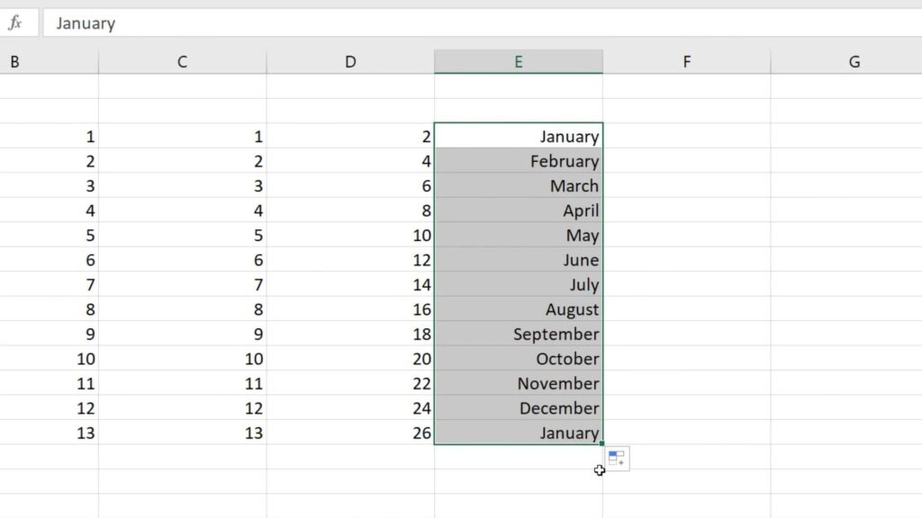 How to Use AutoFill in Excel - automatically filled names of months in Excel
