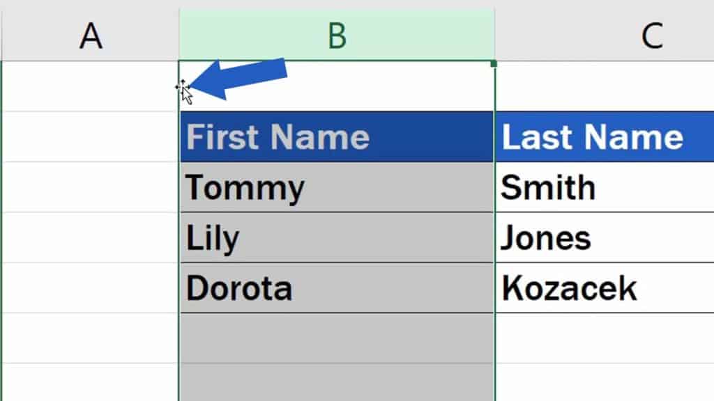 How to Move Columns in Excel - how to rearrange columns in Excel