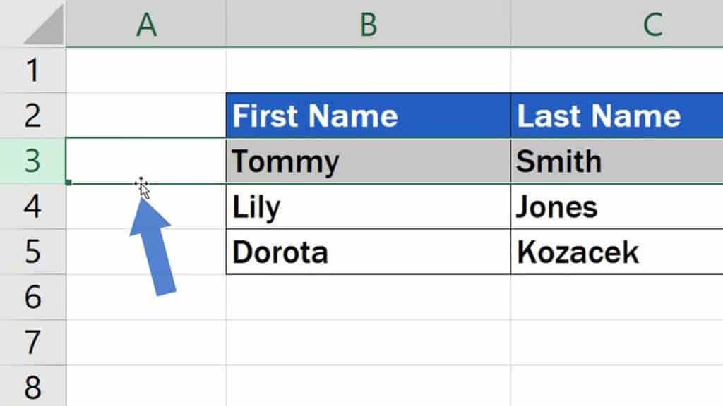 How to Move Rows in Excel - how to shift rows in Excel under the others rows