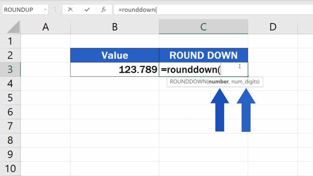 How to ROUNDDOWN Numbers in Excel - two things