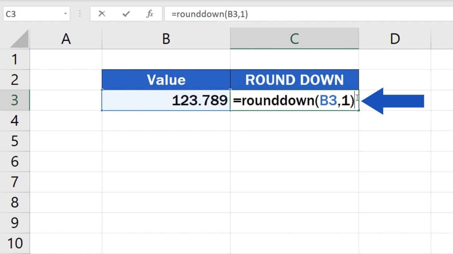 How to ROUND DOWN in Excel