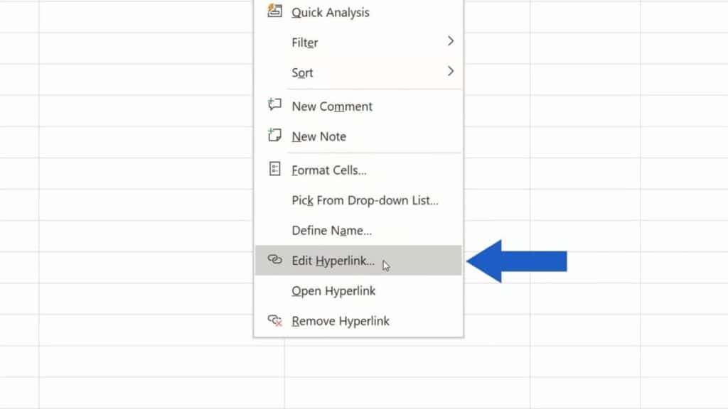 How to Remove Hyperlinks in Excel - Edit hyperlink