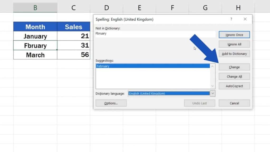 How to Check Spelling in Excel and Avoid Typos - Change spelling