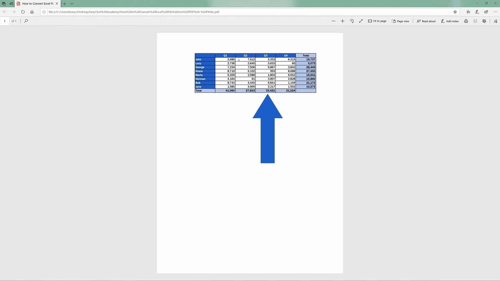 come convertire un file di excel in pdf