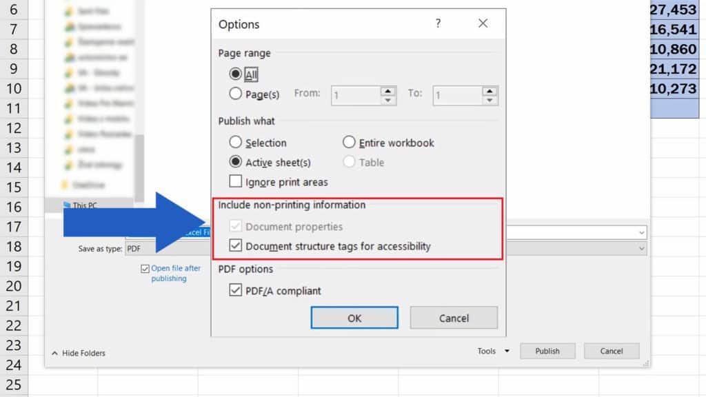 How to Convert an Excel File into PDF - Include non-printing Information