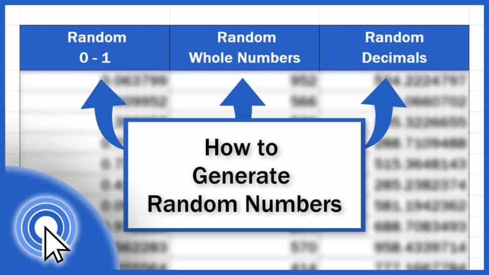 How to Generate Random Numbers in Excel