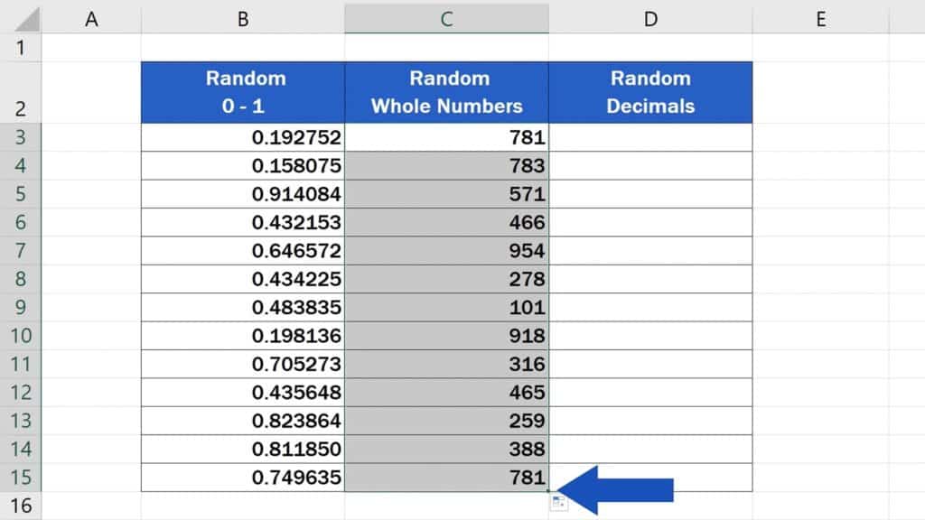 How to Generate Random Numbers in Excel - Copy The Function