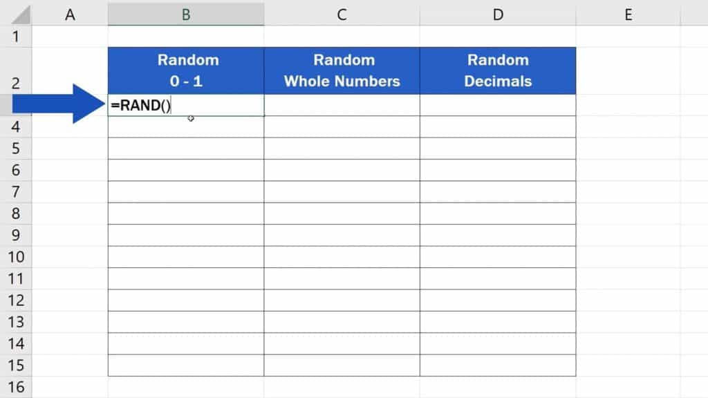 How to Generate Random Numbers in Excel - Suggested Function RAND