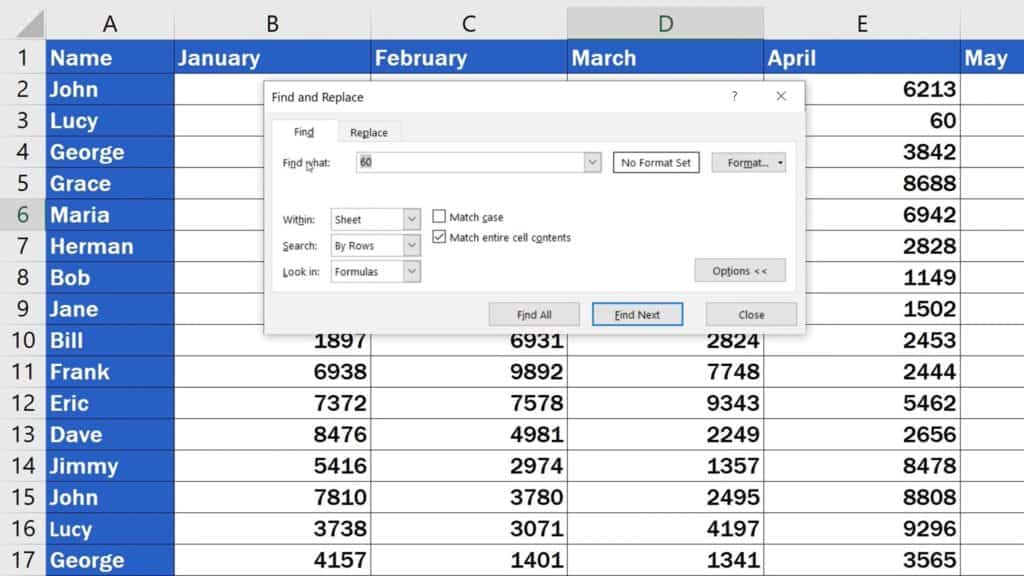 How to Search in Excel Sheet -  Shortcut ‘Ctrl’ and ‘F’