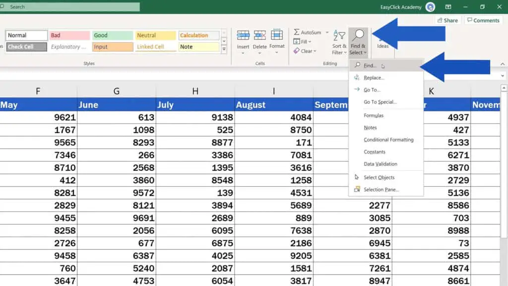 How to Search in Excel Sheet - Where to Find the Function Search in Excel