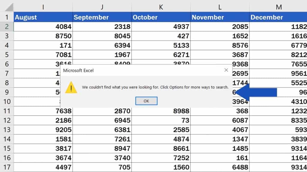 How to Search in Excel Sheet -  Zero Results