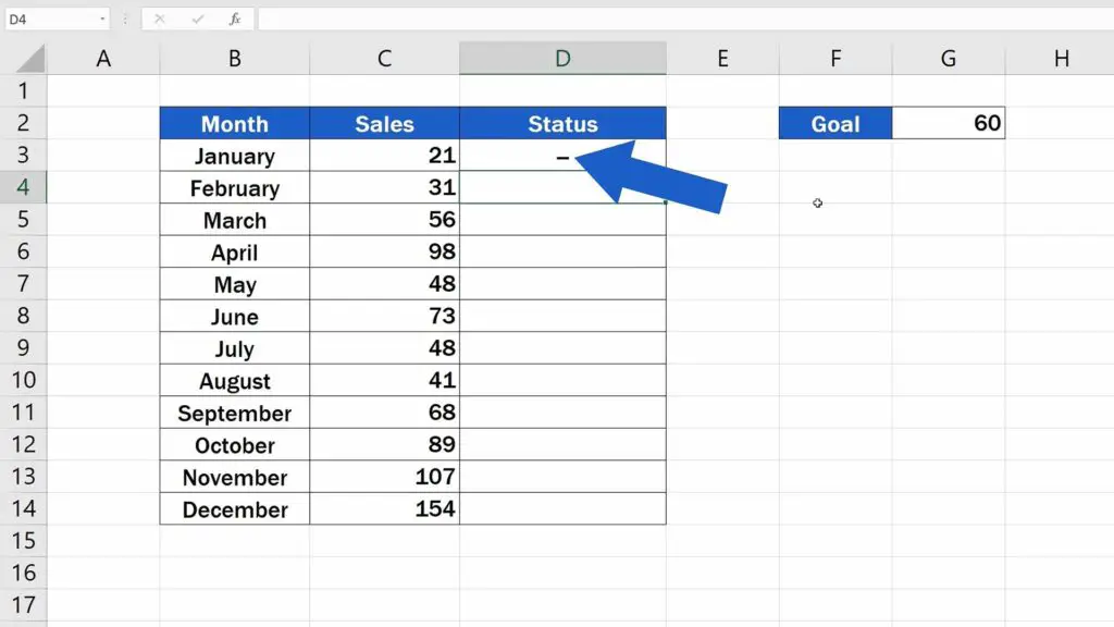 How to Use IF Function in Excel -  did not meet our goal