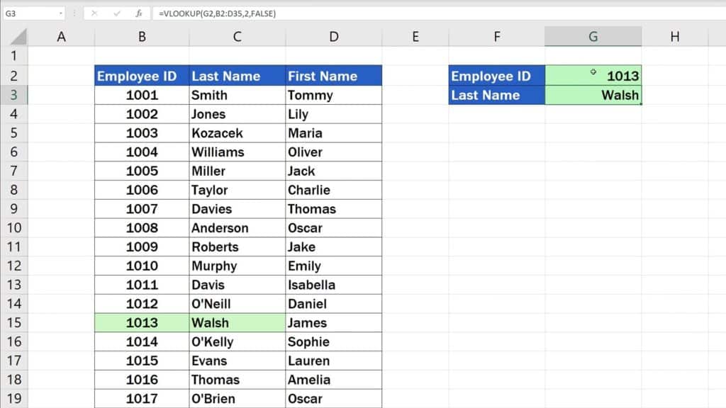 How to Use the VLOOKUP Function in Excel - The VLOOKUP Function - 1013 - Walsh