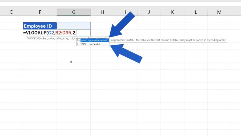 How to Use the VLOOKUP Function in Excel - The VLOOKUP Function - True or False function