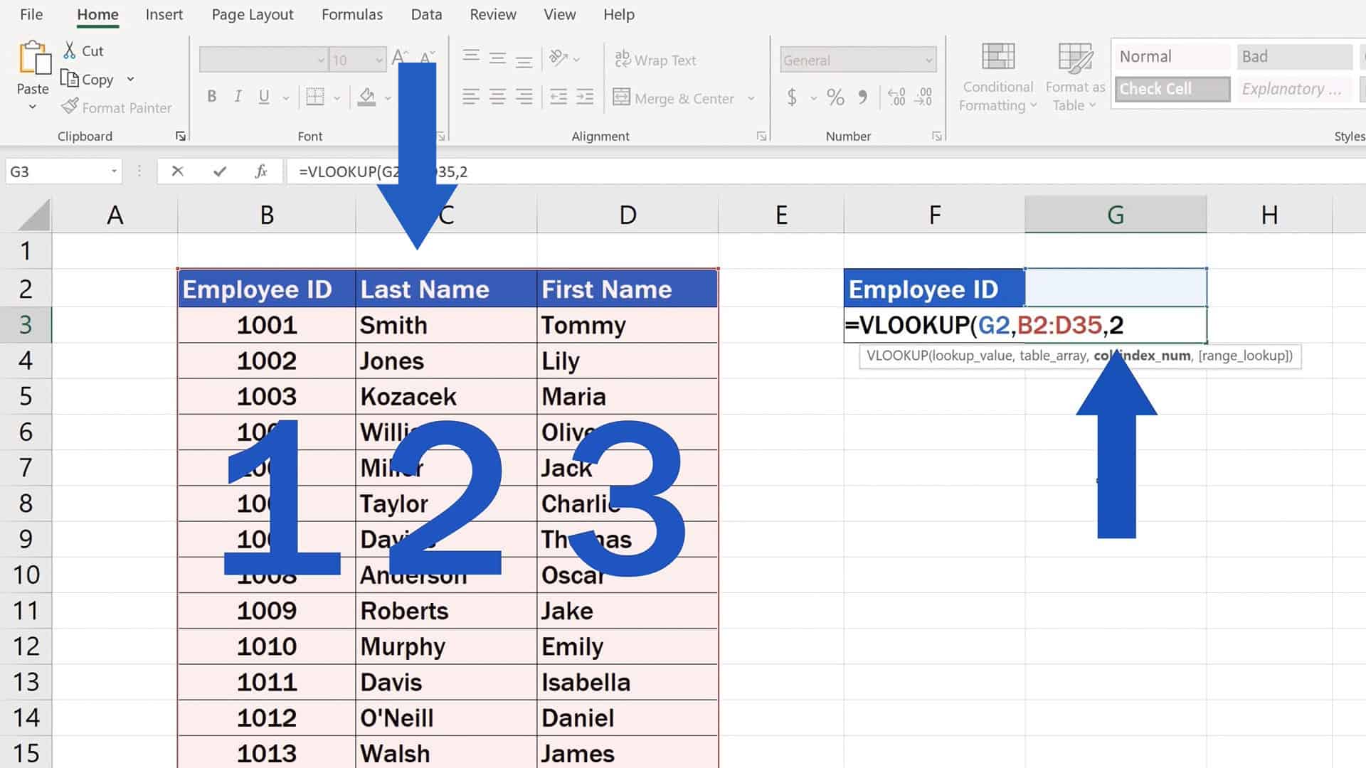 how to use vlookup in excel step by step