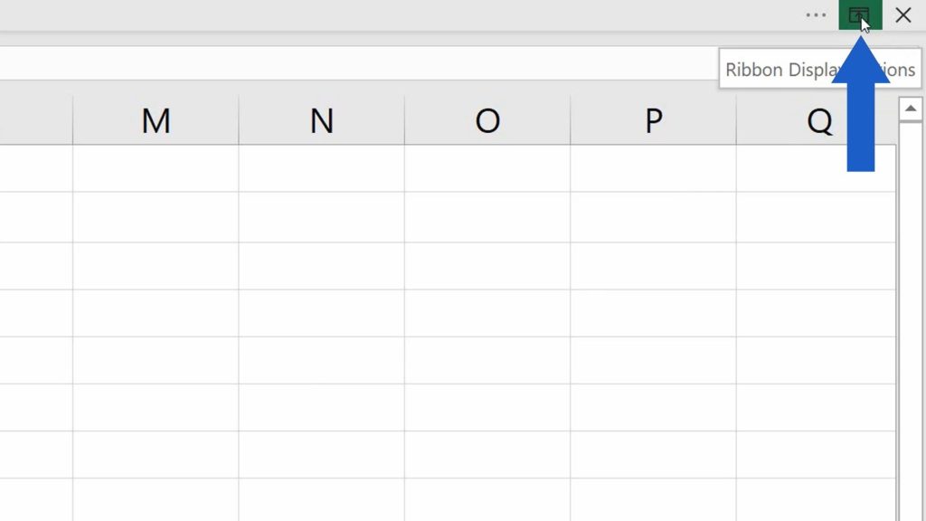 How to Show or Hide the Ribbon in Excel - Ribbon Display Options