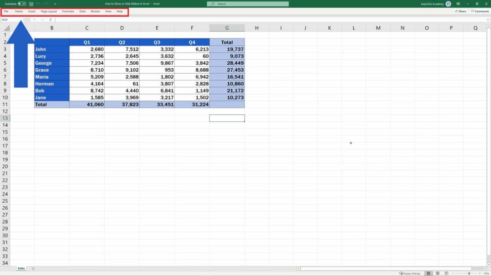 How to Show or Hide the Ribbon in Excel (Quick and Easy)