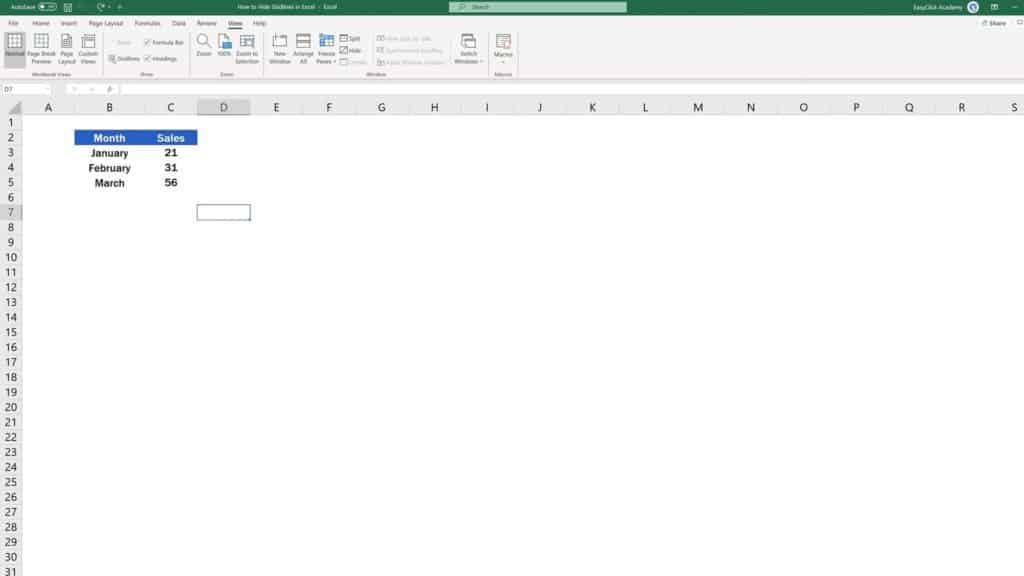 How to Hide Gridlines in Excel - The Gridlines disappear