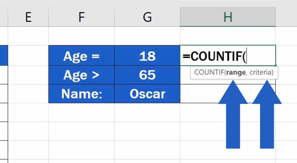 How to Use the COUNTIF Function in Excel - COUNTIF Function - Range and Criteria