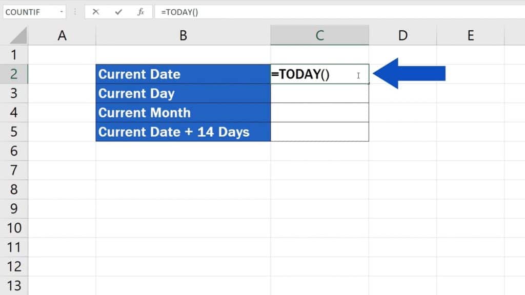 How to Use the TODAY Function in Excel