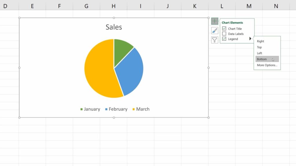 How to Add a Legend in an Excel Chart - Bottom Option