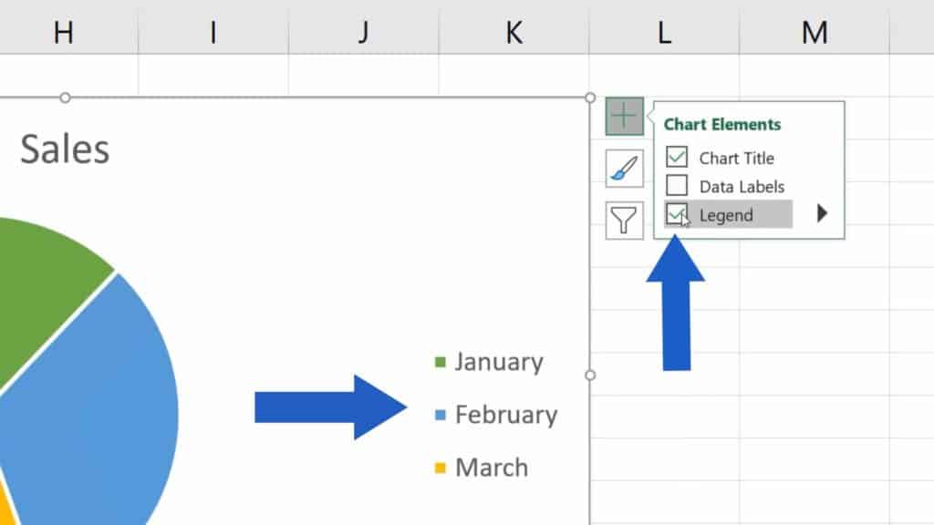 How to Add a Legend in an Excel Chart - Chart Elements - Option Legend