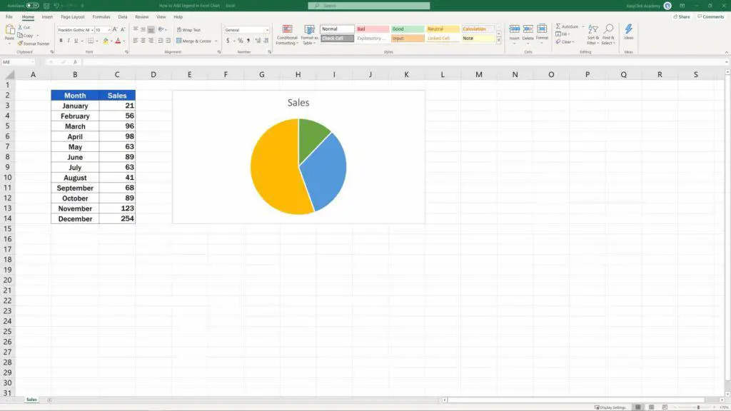 How to Add a Legend in an Excel Chart - How to Add a Legend to Pie Chart