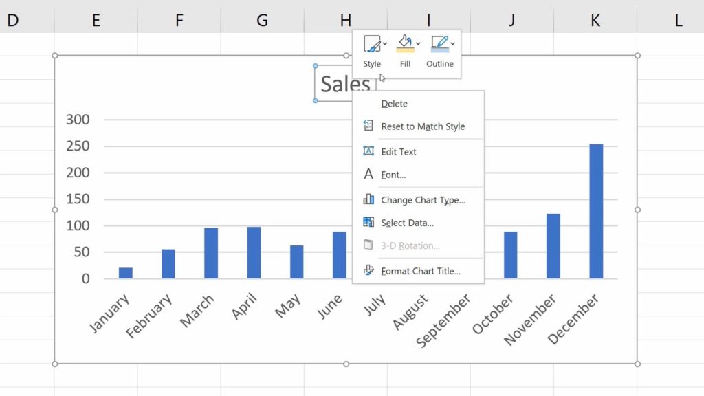 How to Add a Title to a Chart in Excel - Format