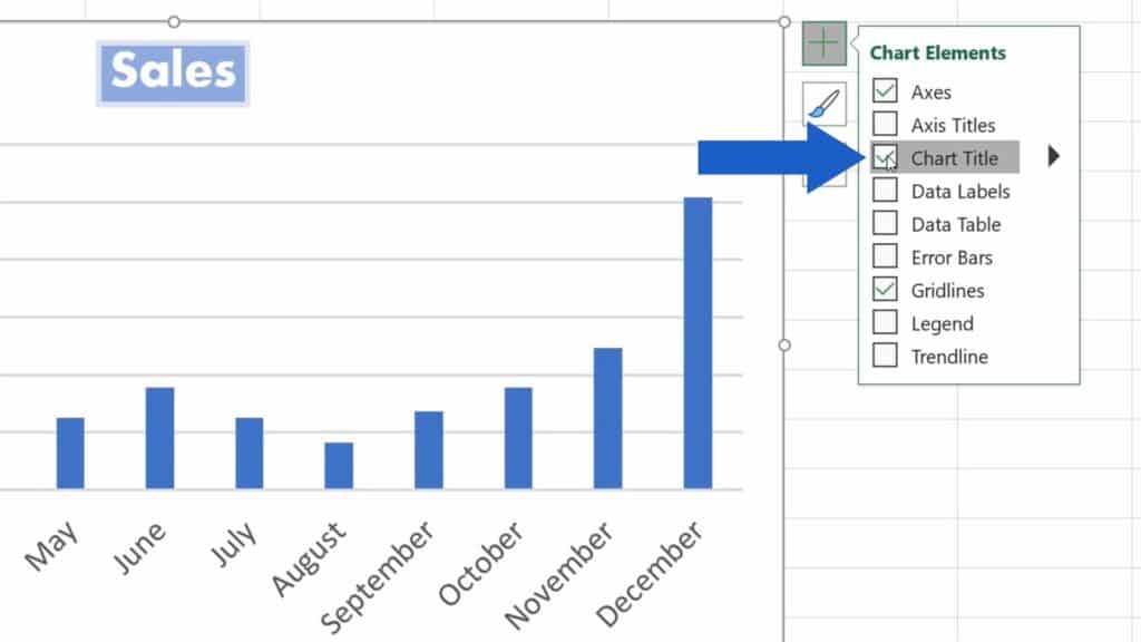 How to Add a Title to a Chart in Excel - Unselect the Chart Title