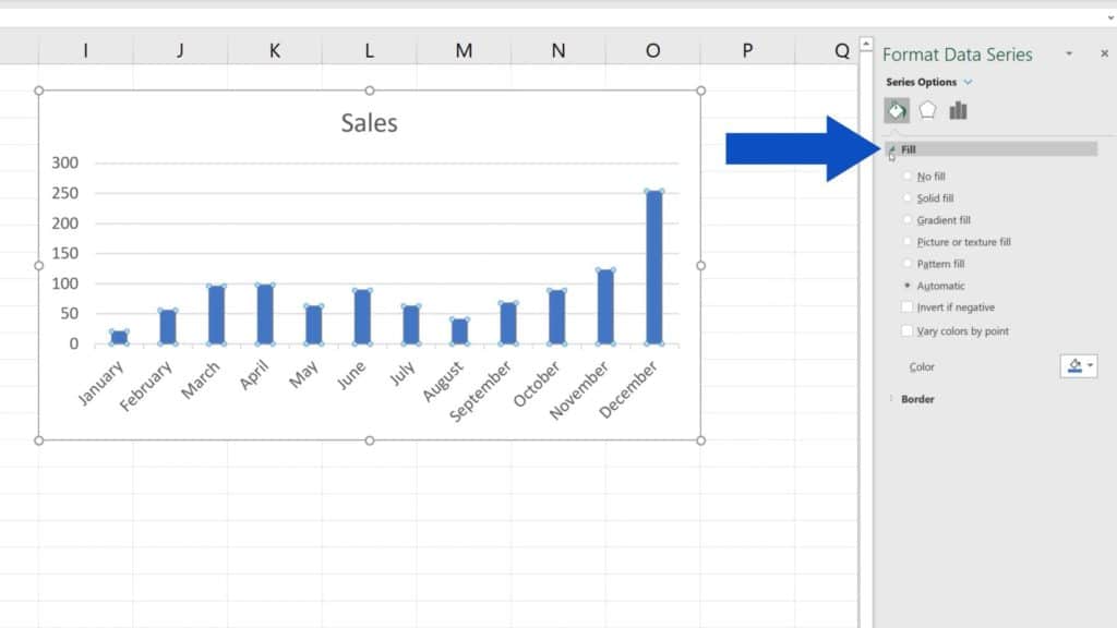 How to Change Chart Colour in Excel - Color fill options