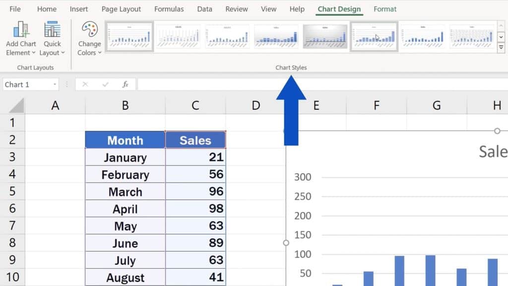 How to Change Chart Style in Excel - Chart Styles