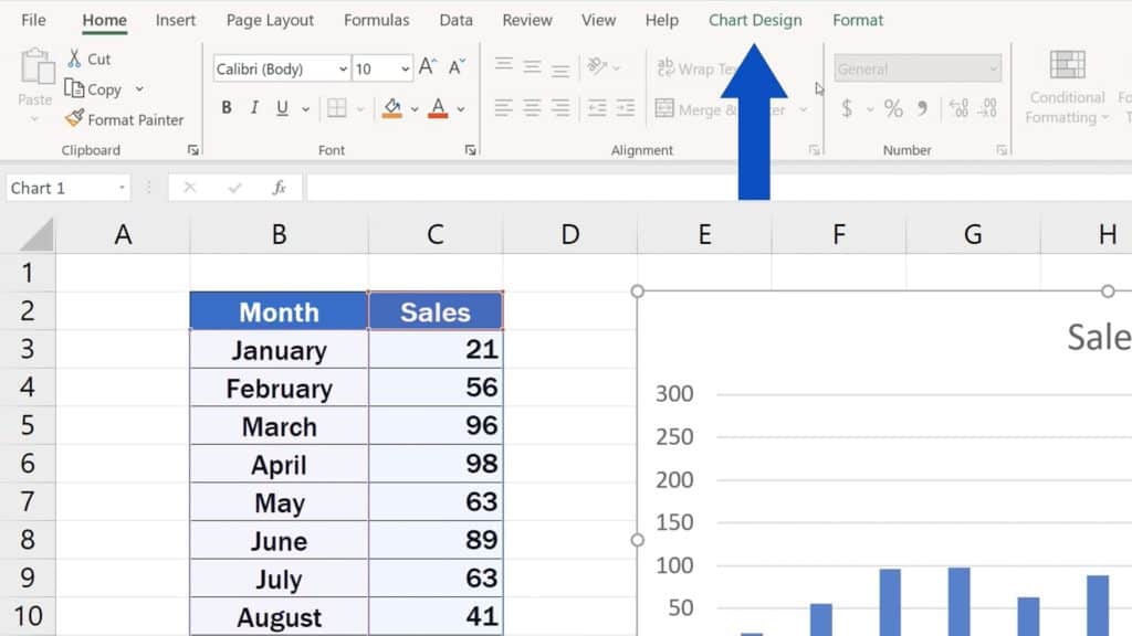 How to Change Chart Style in Excel - Ribbon - Chart Design