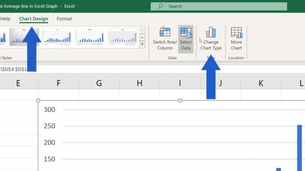 How to Add Average line in Excel Graph - Formating the Average bar