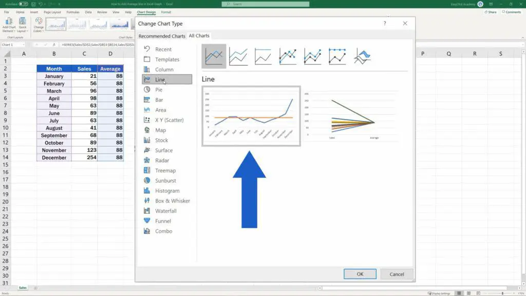 How to Add Average line in Excel Graph - both graphs would be line graphs