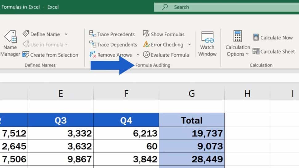 How to show formulas in excel