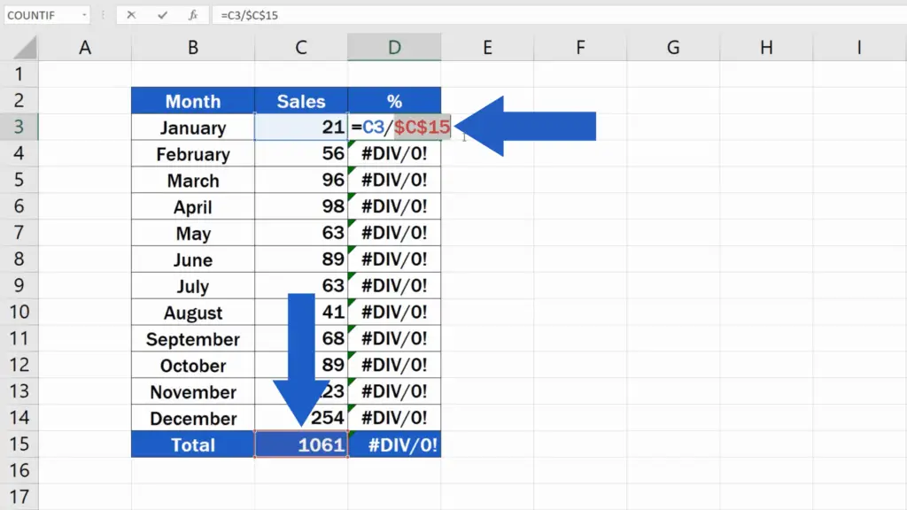 How to Use Absolute Cell Reference in Excel - absolute reference used to the cell C15