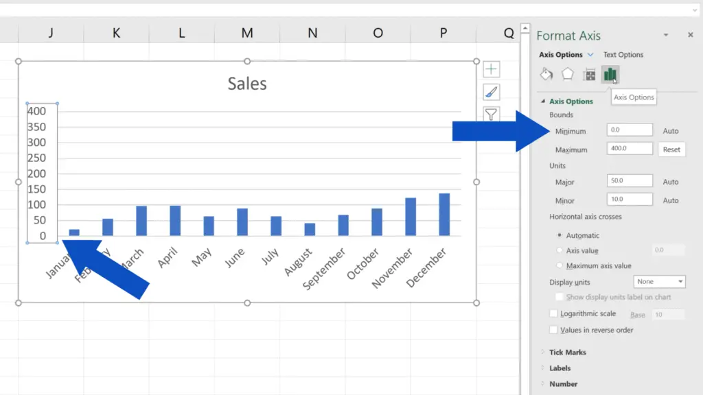 how to change the scale on an excel graph super quick line power bi