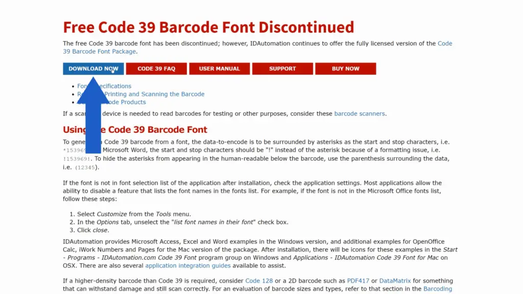 How to Create Barcodes in Excel - Download the Barcode font