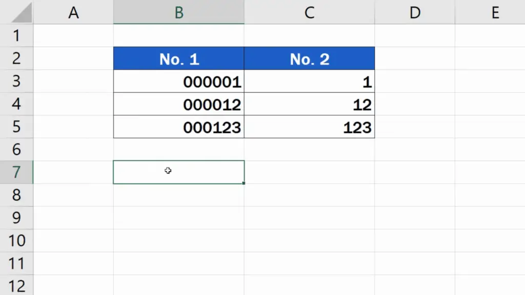 How to Add Leading Zeros in Excel - Error ignored