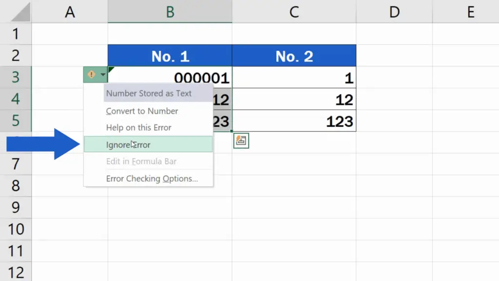 How to Add Leading Zeros in Excel - Ignore Error